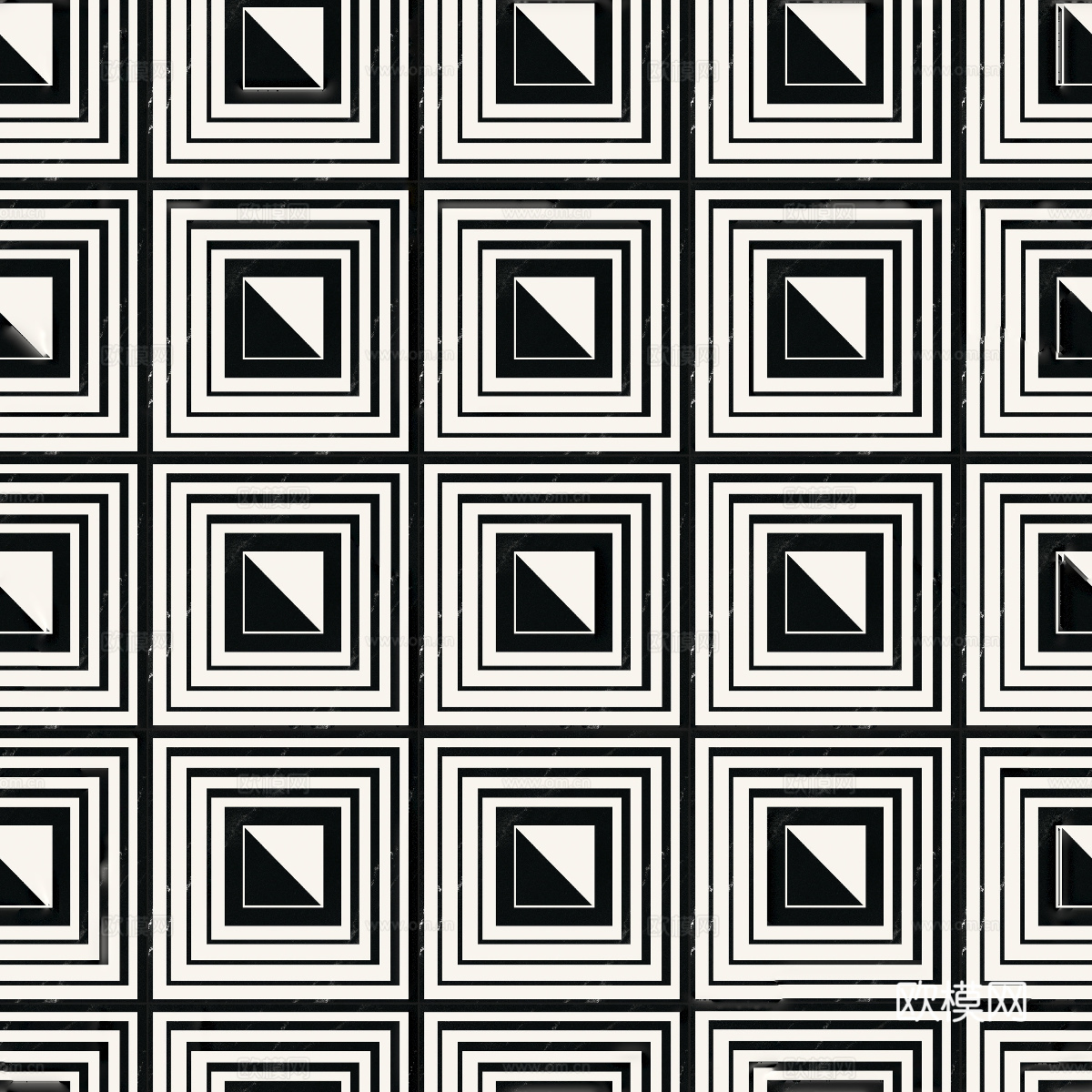 复古几何图案花砖瓷砖，中古奶油仿古砖艺术砖162