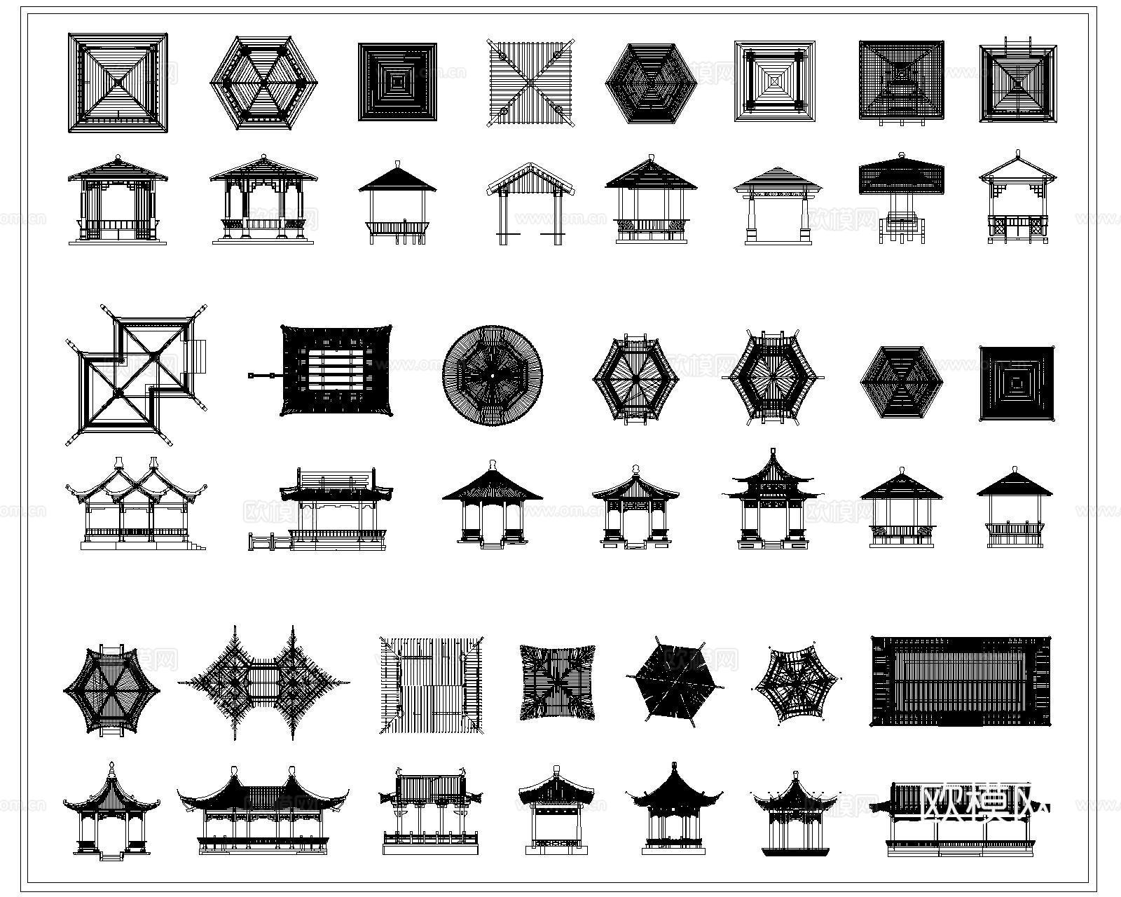 亭子CAD施工图图库cad施工图
