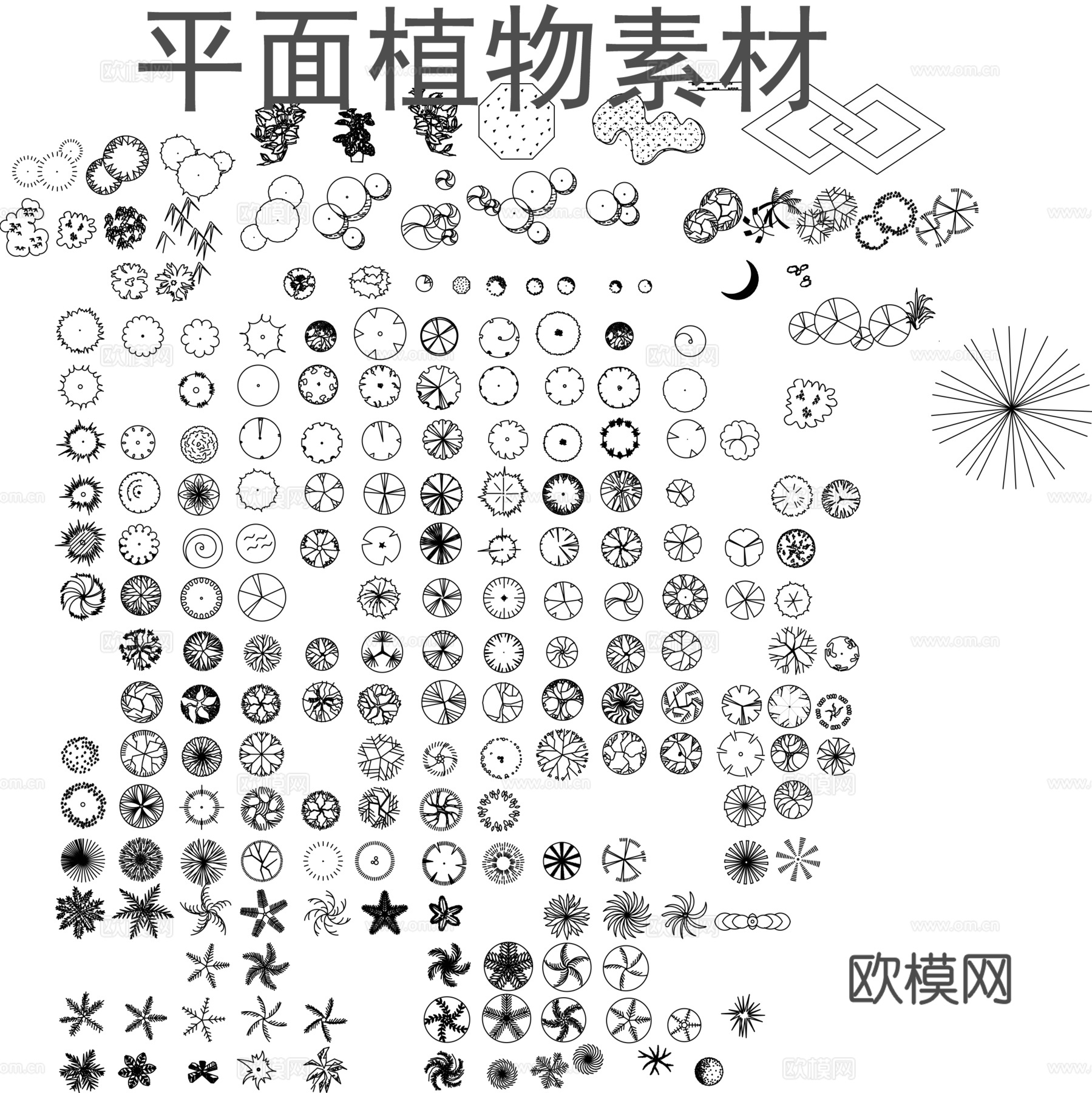 平面植物素材cadcad施工图