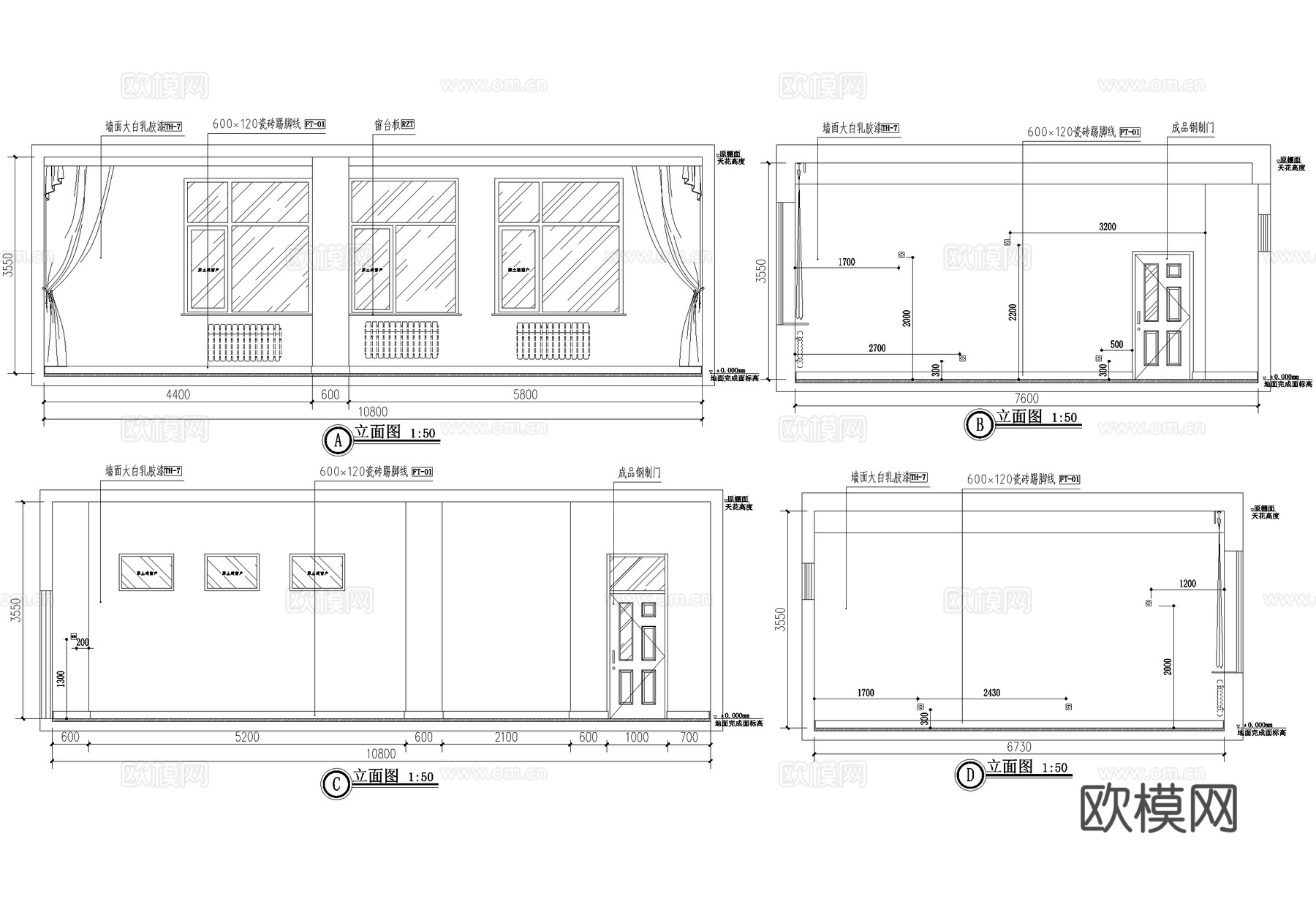 语言教室课堂cad施工图