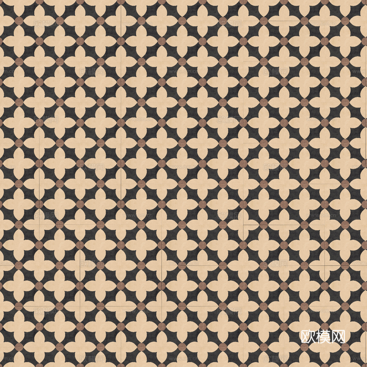 法式中古其他仿古砖_无缝复古咖色花砖