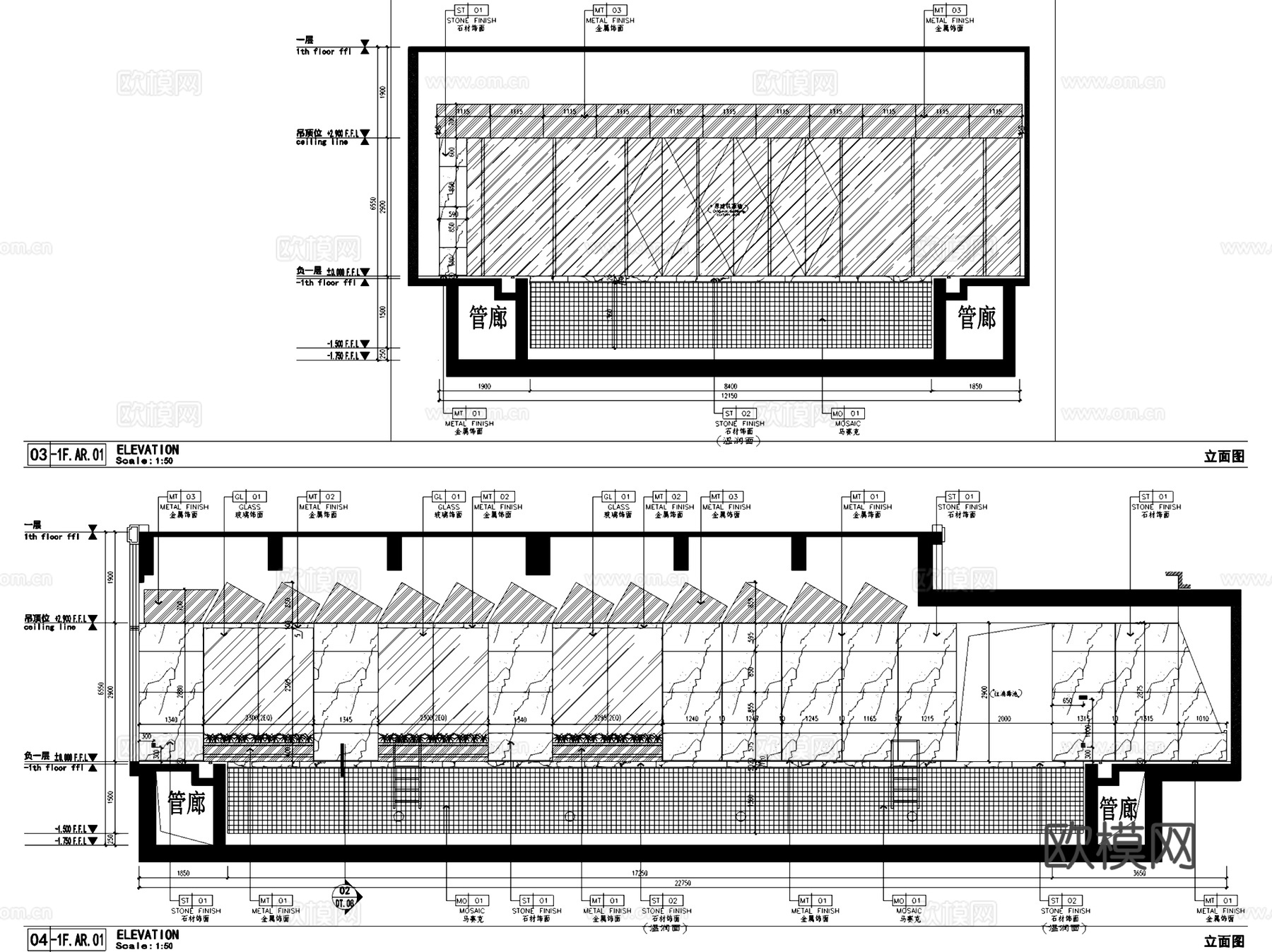 南京中南江心洲会所室内工装CAD施工图cad施工图