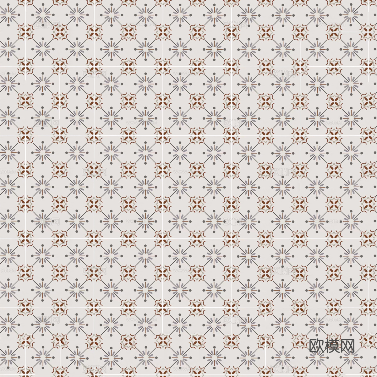 复古几何图案花砖瓷砖，中古奶油仿古砖艺术砖76