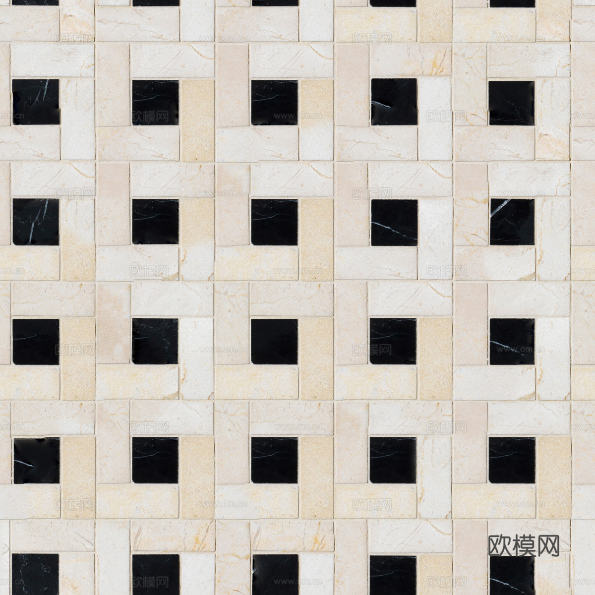 复古几何图案花砖瓷砖，中古奶油仿古砖艺术砖198下载