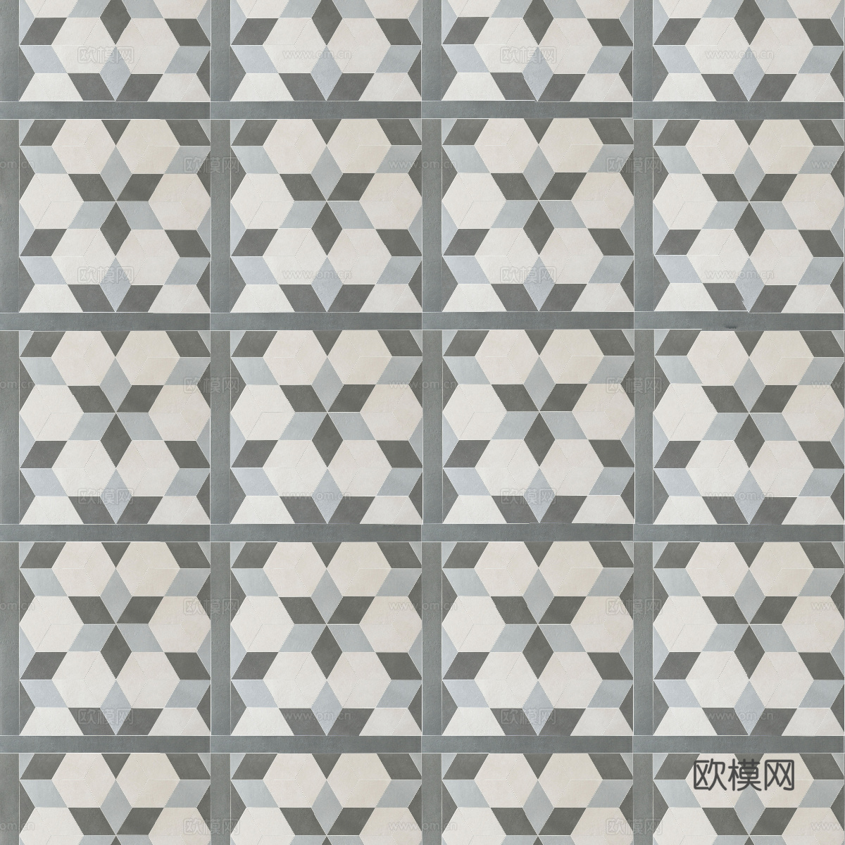 复古几何图案花砖瓷砖，中古奶油仿古砖艺术砖133下载