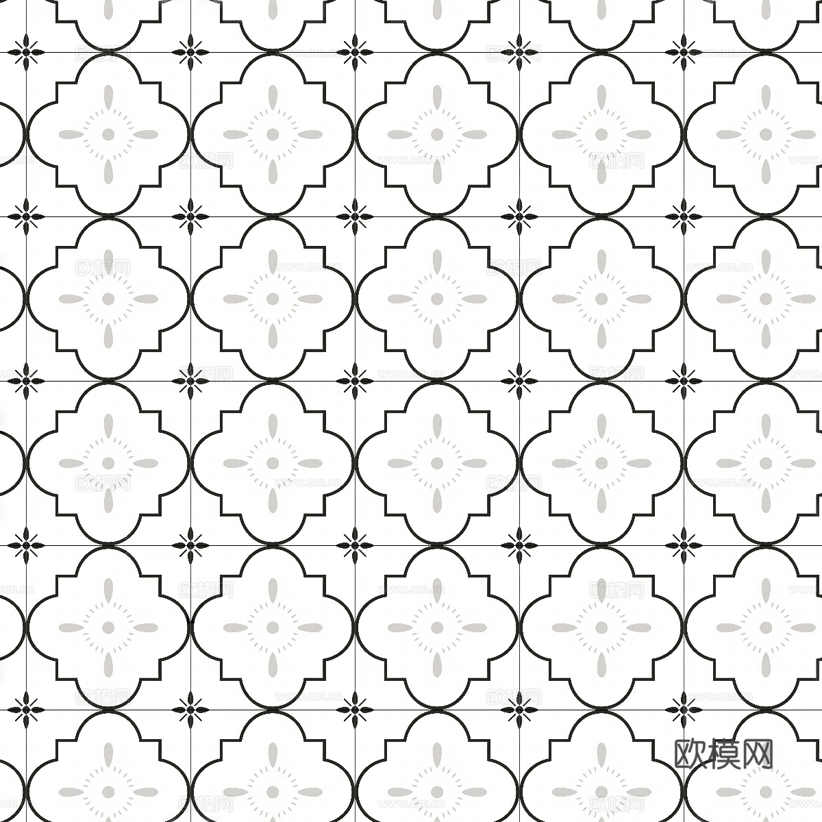 复古几何图案花砖瓷砖，中古奶油仿古砖艺术砖430下载