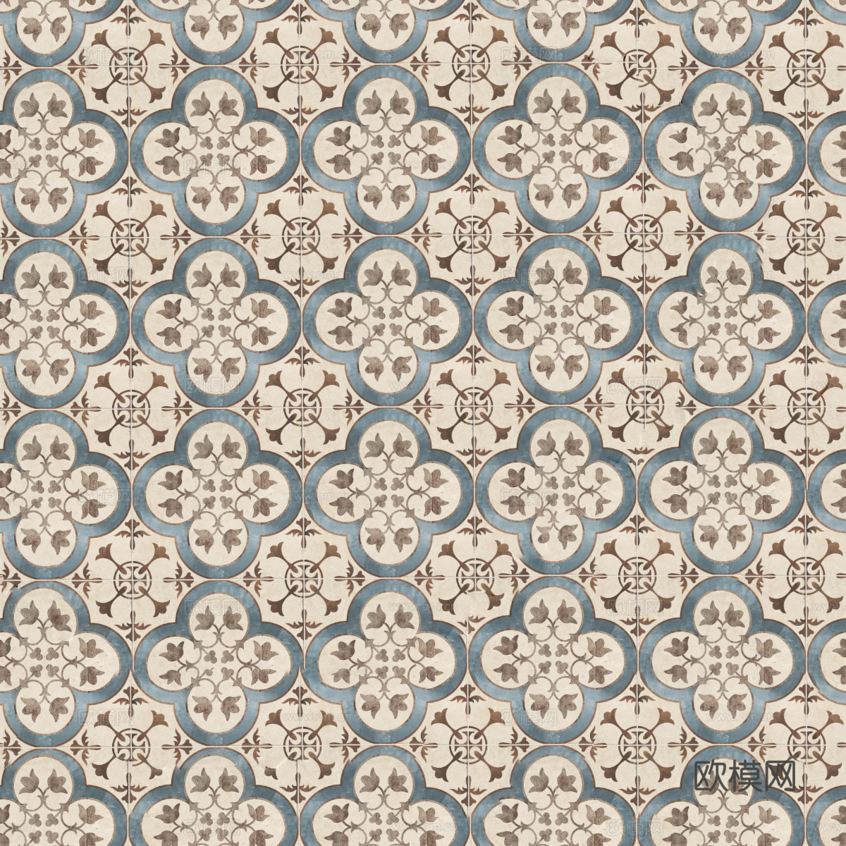 复古几何图案花砖瓷砖，中古奶油仿古砖艺术砖201下载