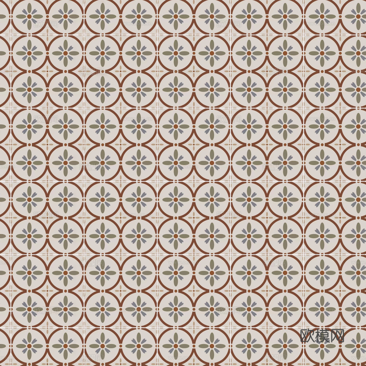 复古几何图案花砖瓷砖，中古奶油仿古砖艺术砖47