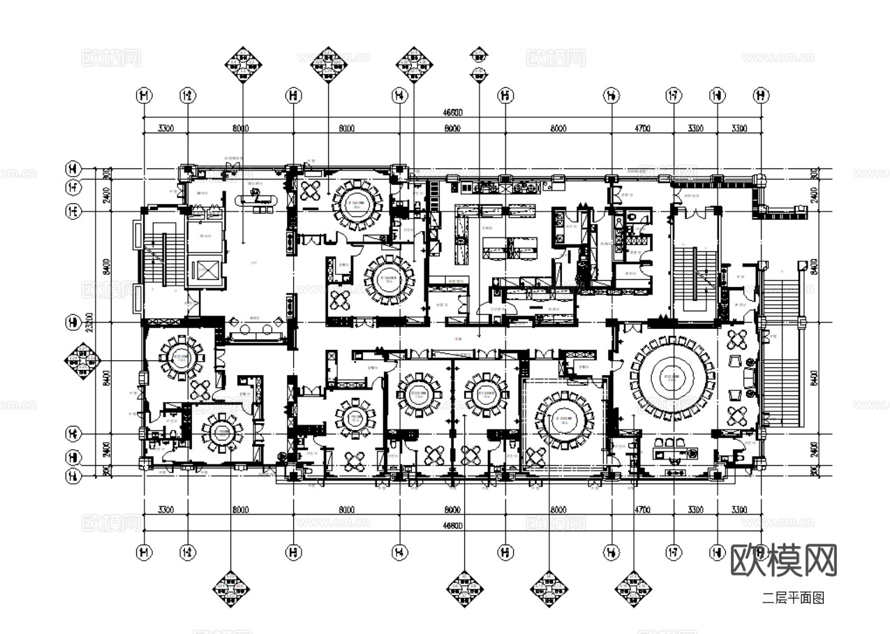 20套现代中式中餐厅室内装饰CAD施工图最新整理合集cad施工图