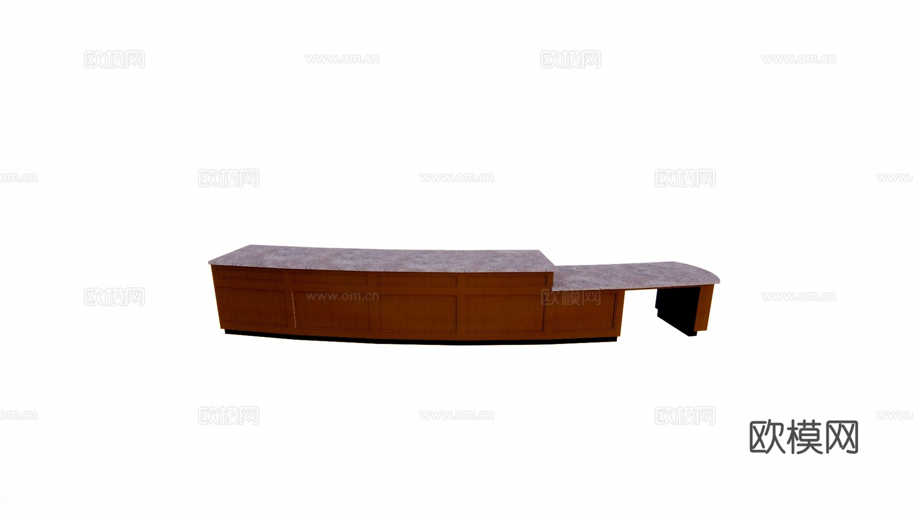 酒店前台 工位 工装su模型