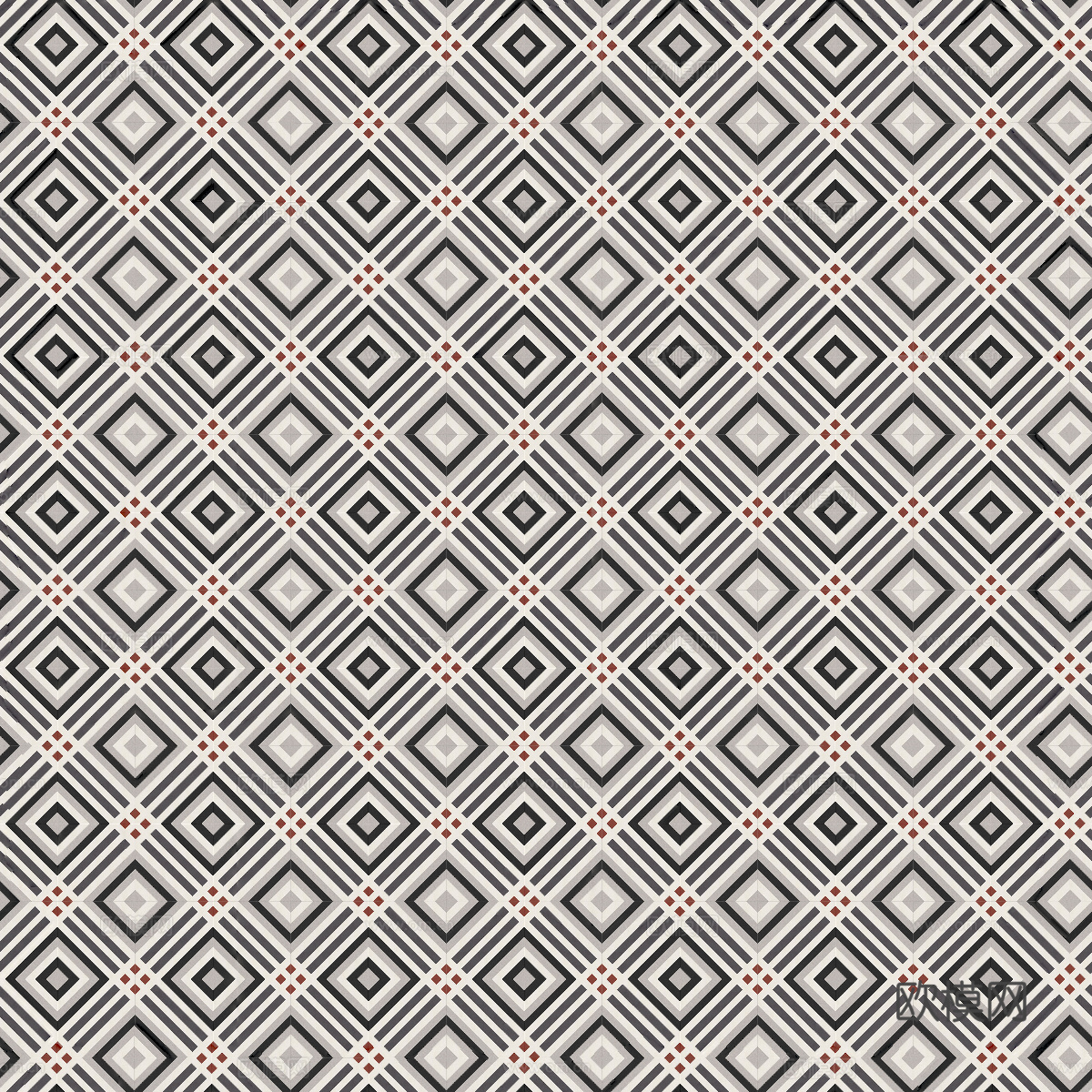 复古几何图案花砖瓷砖，中古奶油仿古砖艺术砖304