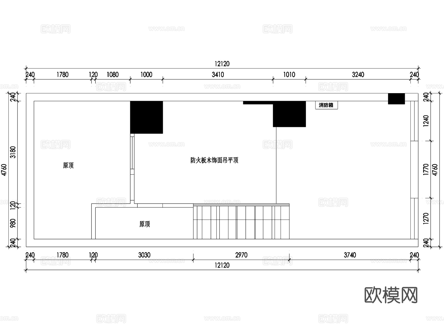 深圳壹品轩云城面包店室内工装CAD施工图cad施工图
