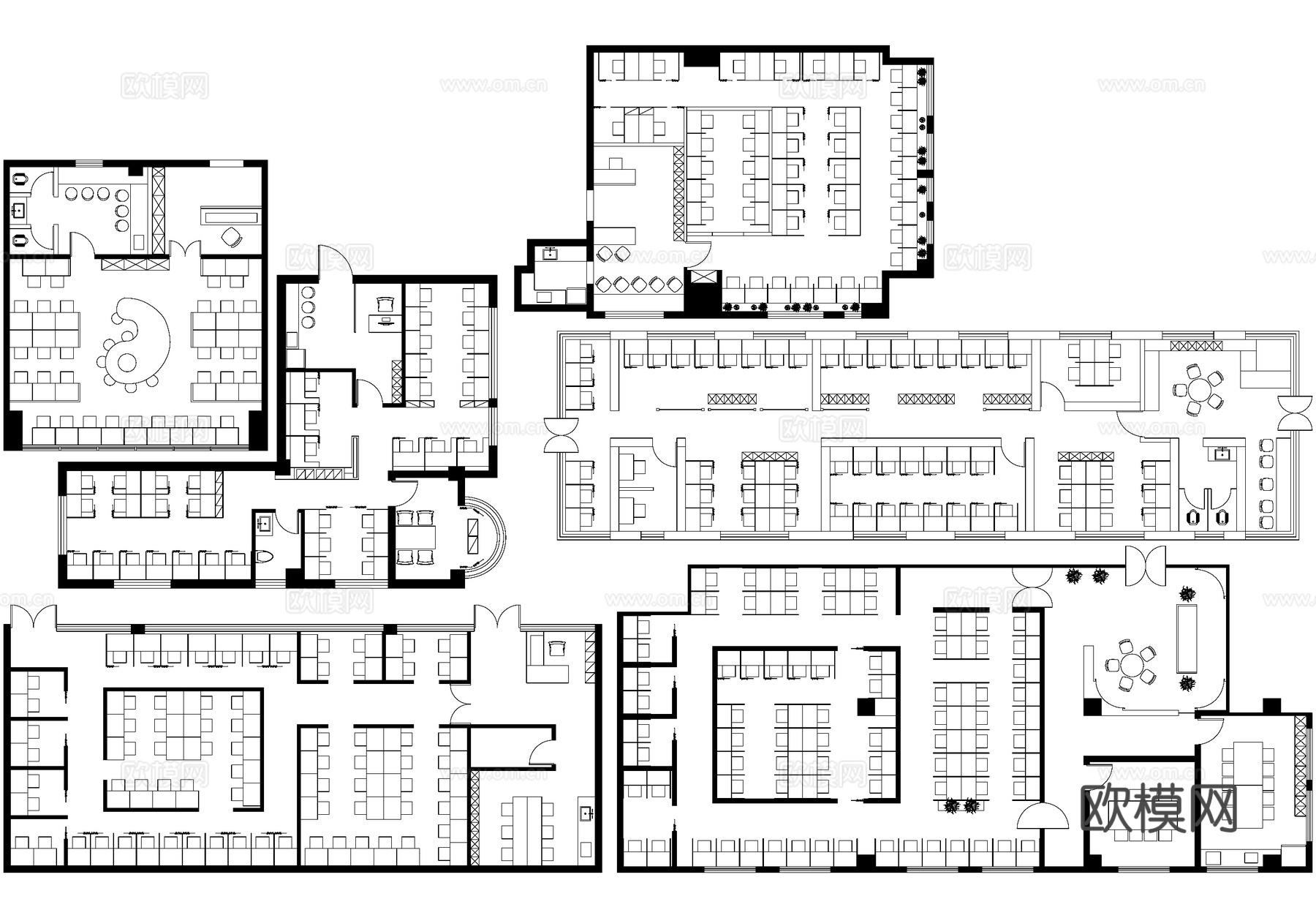 教室自习室平面布局图cad施工图