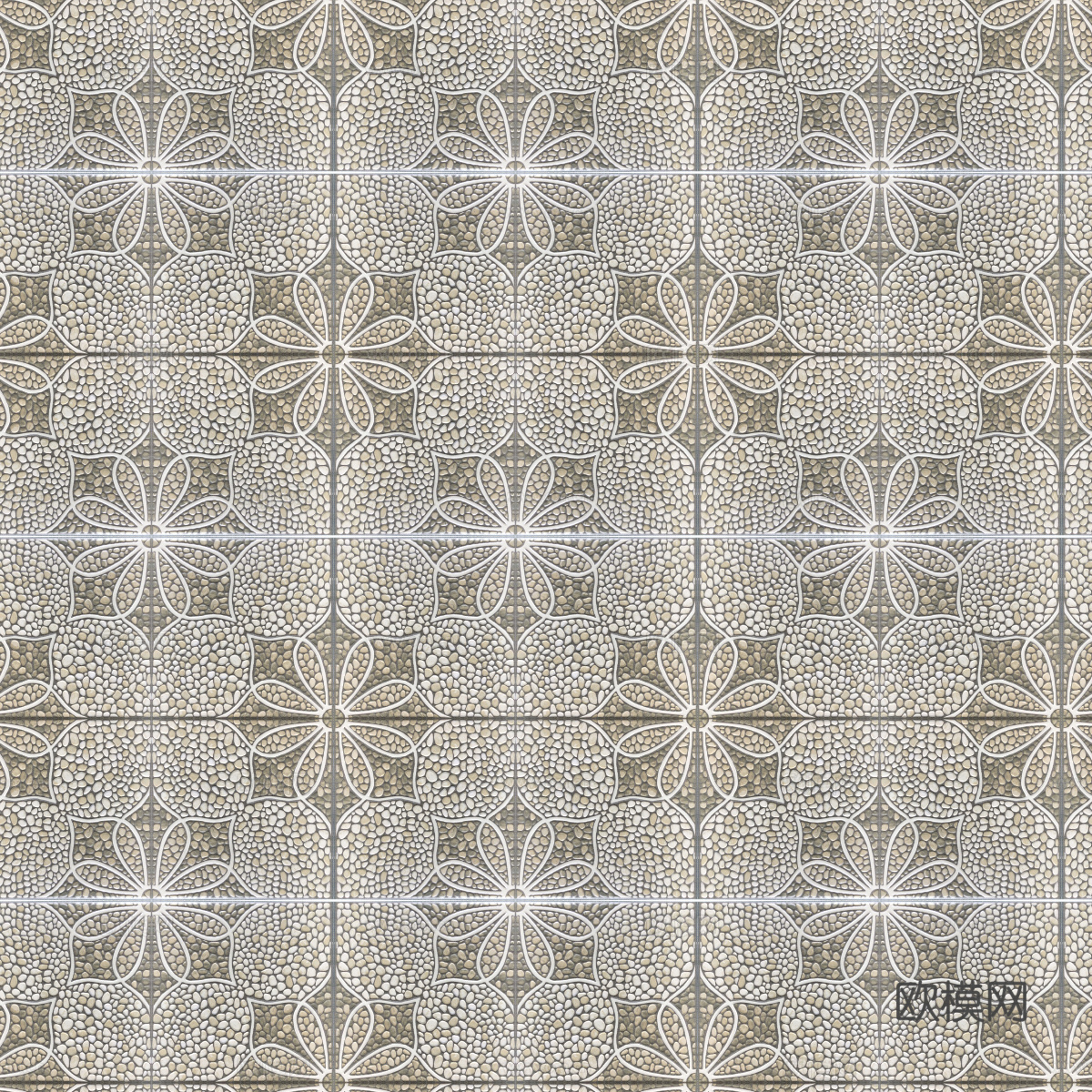 复古几何图案花砖瓷砖，中古奶油仿古砖艺术砖42