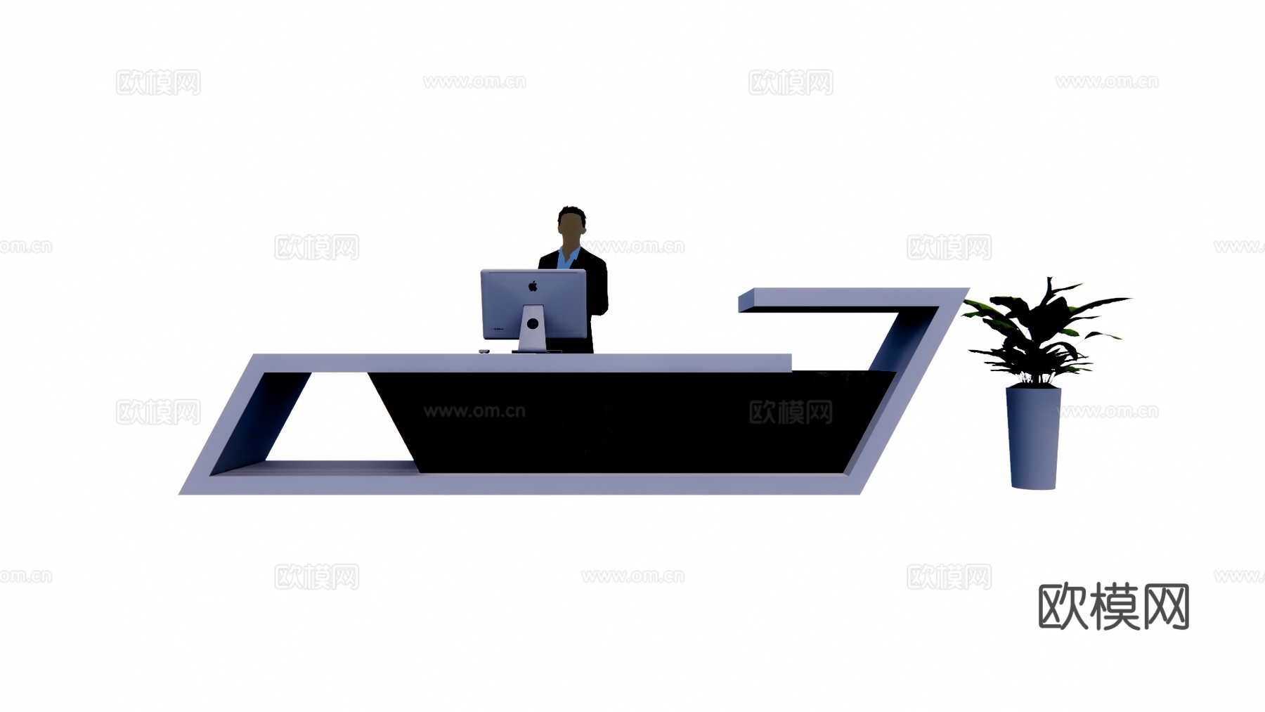 接待 前台接待 公司前台 展厅su模型