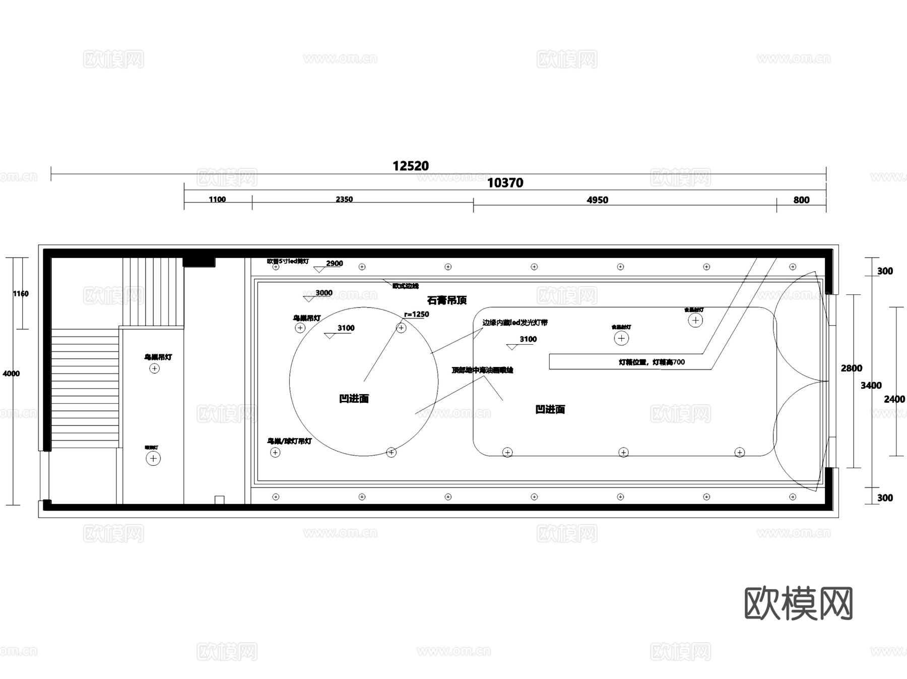 地中海甜品店室内工装CAD施工图cad施工图