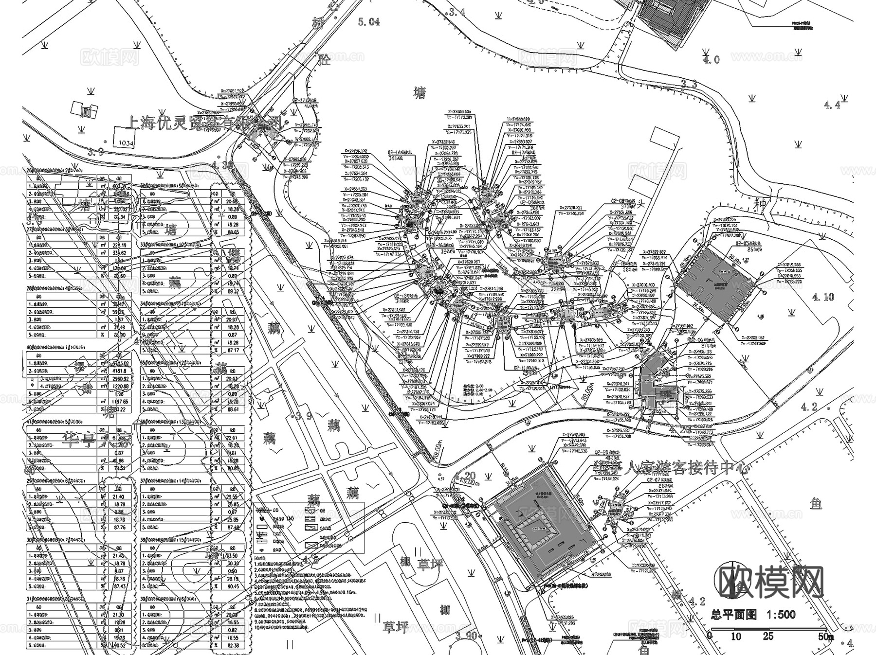 乡悦华亭度假村湖畔酒店建筑规划CAD施工图cad施工图