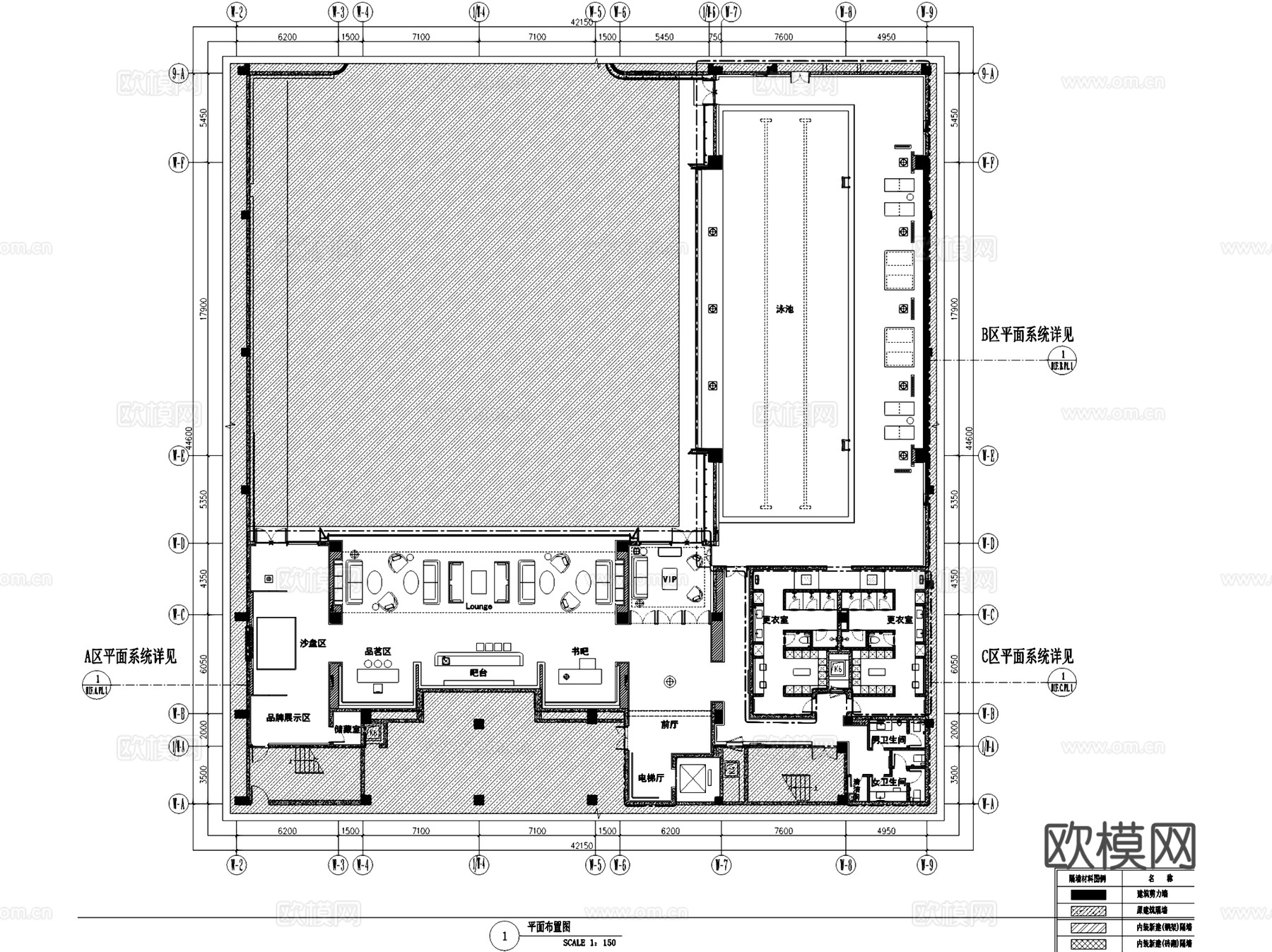 温州华润鹿角湾会所室内工装CAD施工图cad施工图