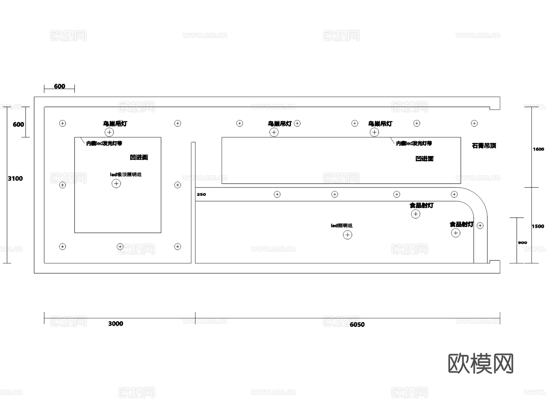 夏语天奶茶店室内工装CAD施工图cad施工图