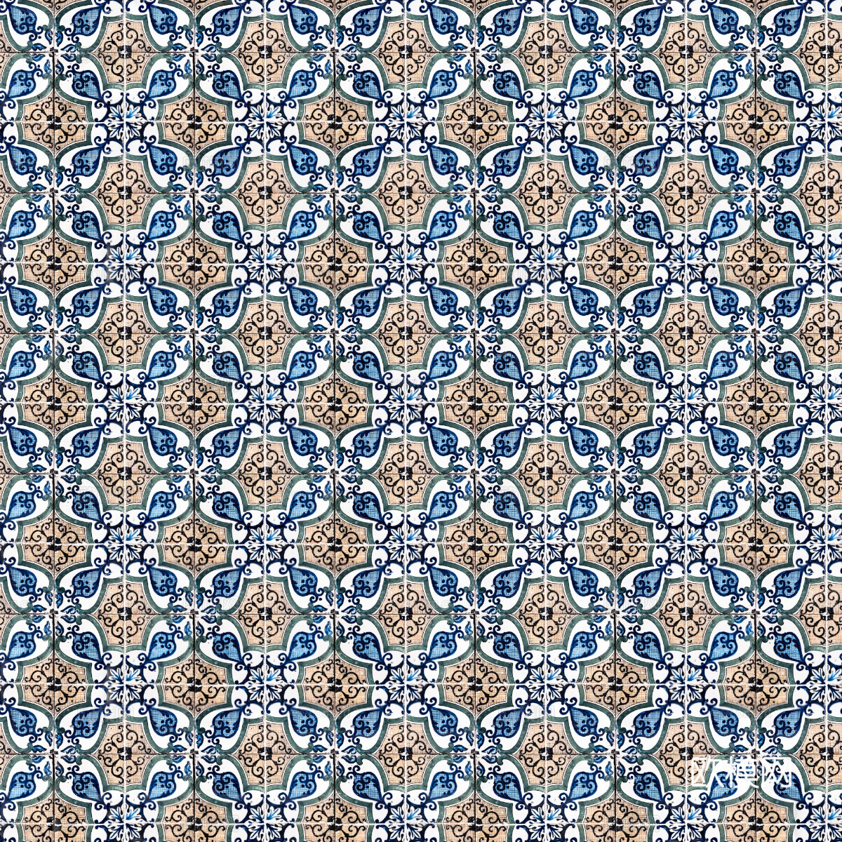 复古艺术几何图案瓷砖花砖35