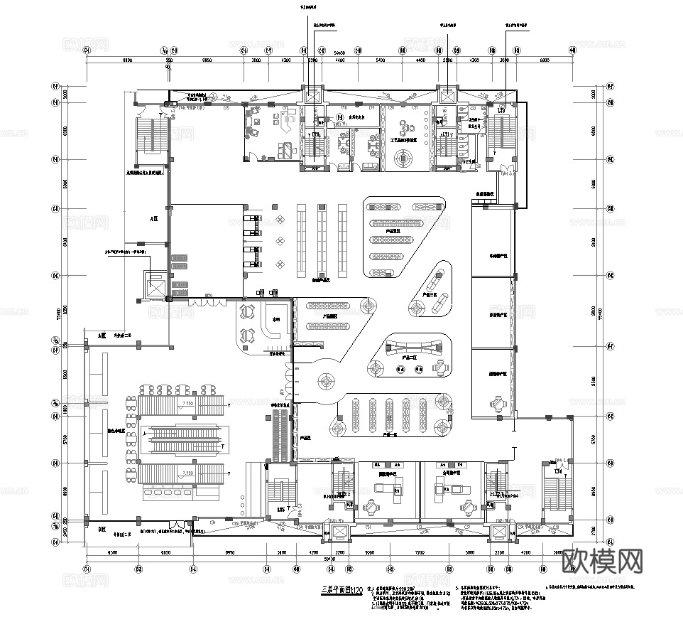 大型超市 最新平面施工图cad施工图