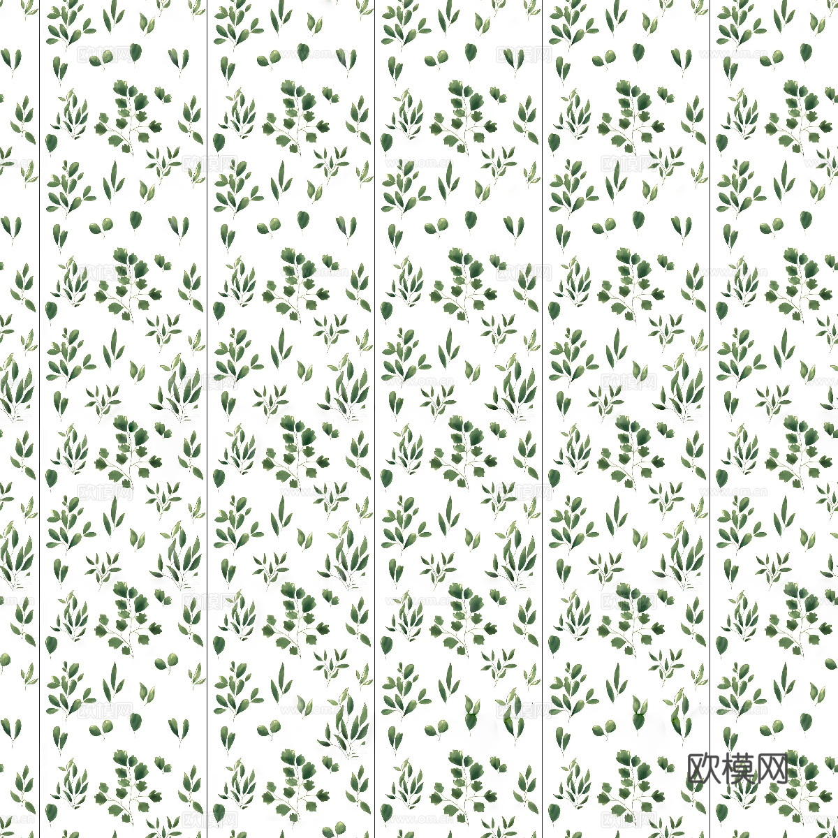 无缝绿色小清新叶子植物