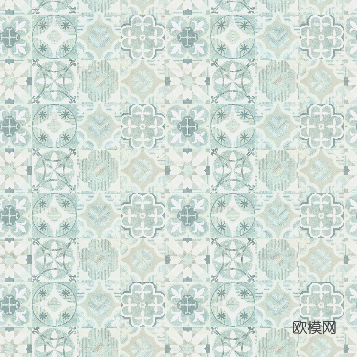 复古碎拼图案花砖瓷砖30