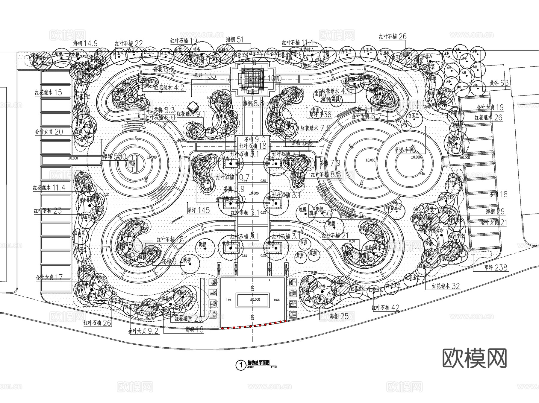 合心村党群文化广场景观CAD施工图cad施工图
