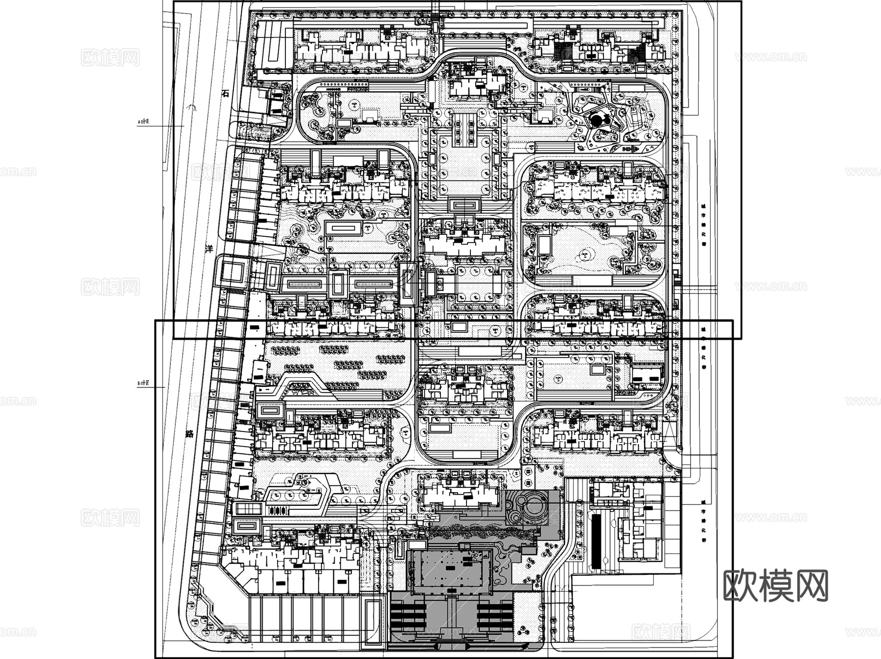 武汉雍锦香榭蔡甸118亩大区居住区景观CAD施工图cad施工图