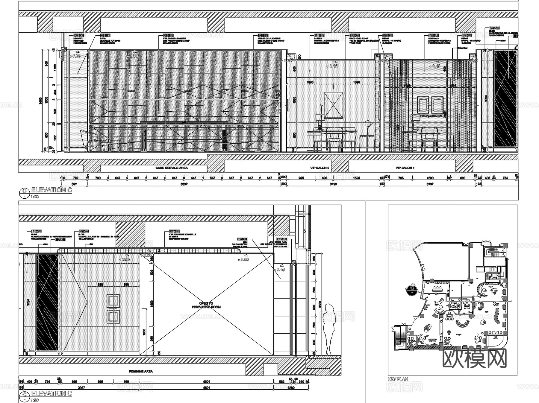 上海Cartier珠宝店室内工装CAD施工图cad施工图
