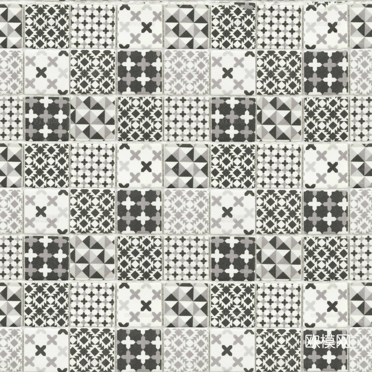 复古碎拼图案花砖瓷砖34