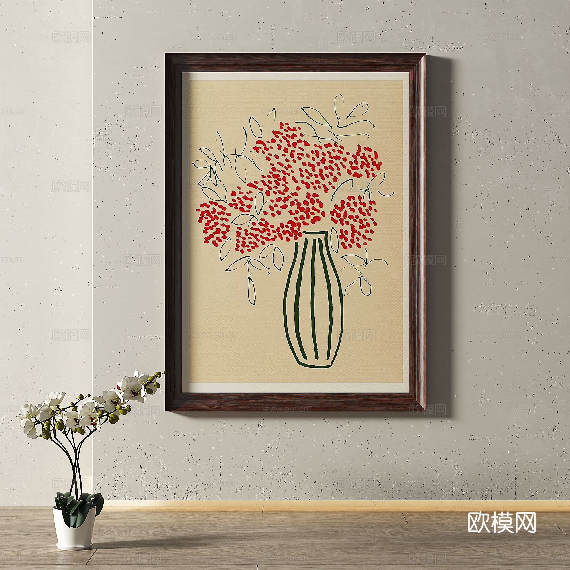 复古，中古，装饰画免费3d模型下载