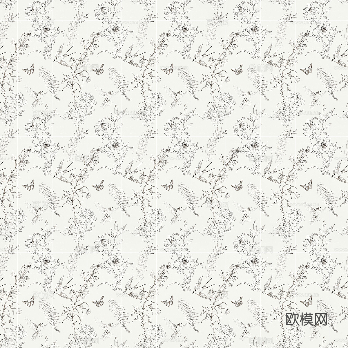 复古植物自然图案花砖瓷砖19