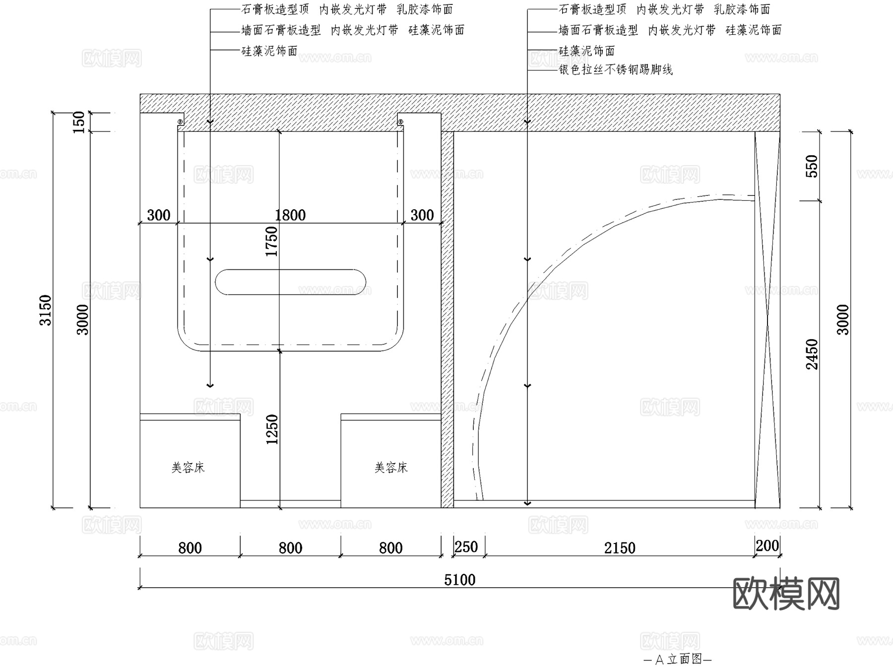 侘寂风美甲美睫纹绣店室内工装CAD施工图cad施工图