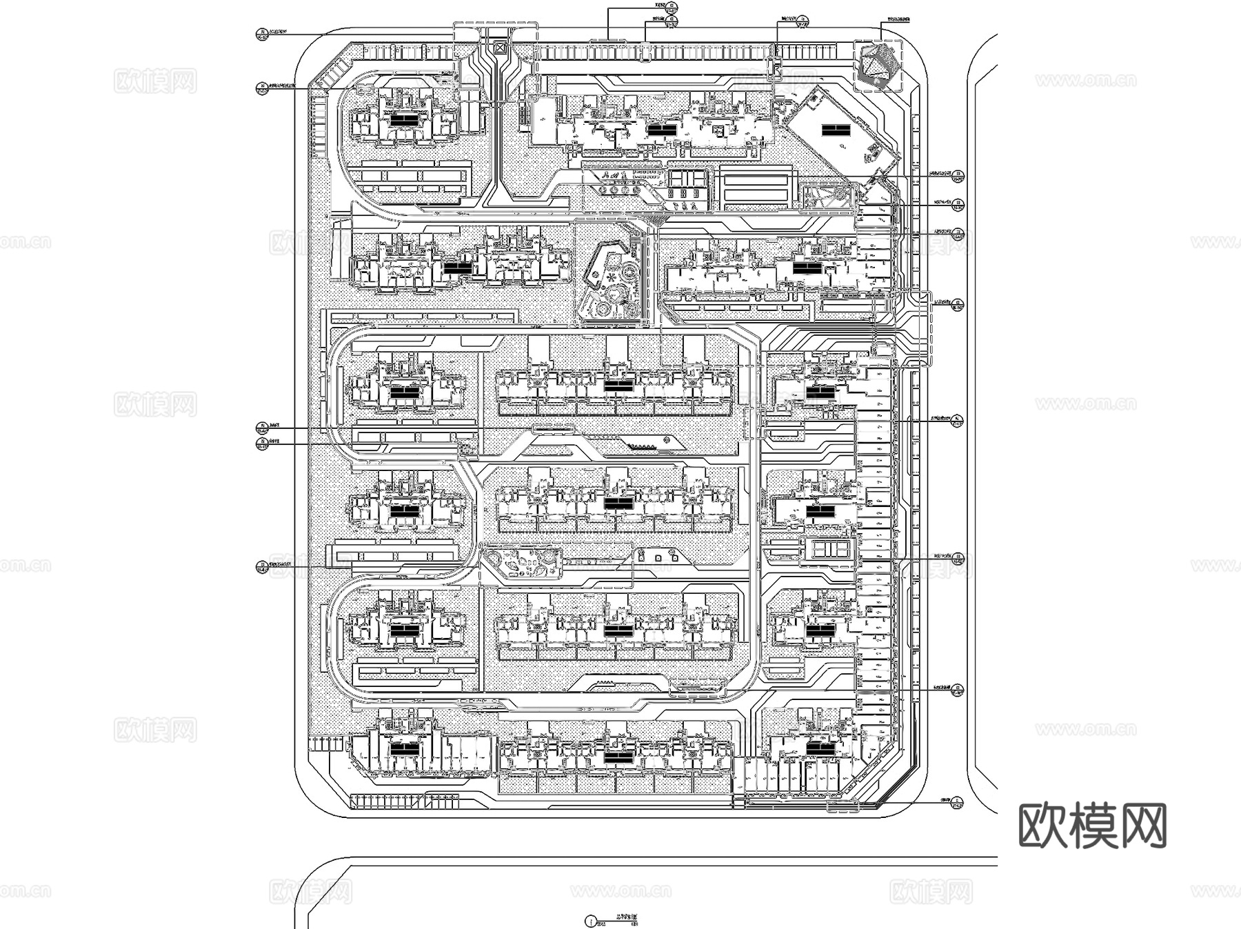 蓝光未来阅锦居住区大区景观CAD施工图cad施工图