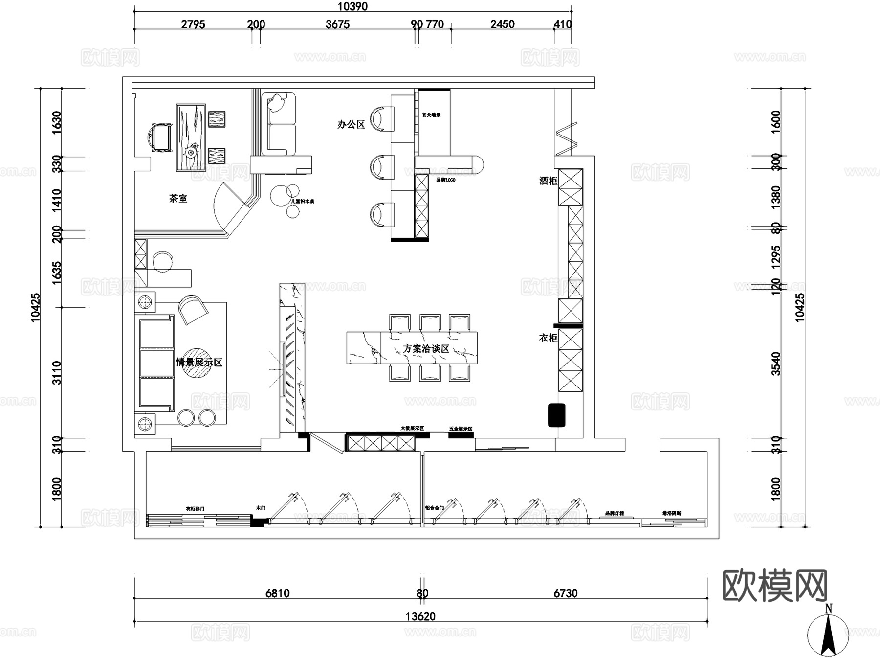 骄梦全屋整装私人定制展厅室内工装CAD施工图cad施工图
