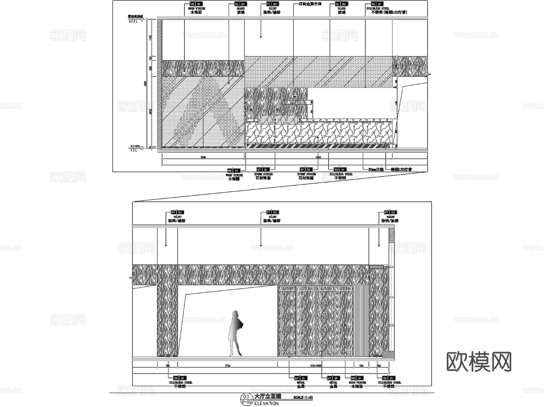 广州优托邦MO健身房室内工装CAD施工图cad施工图