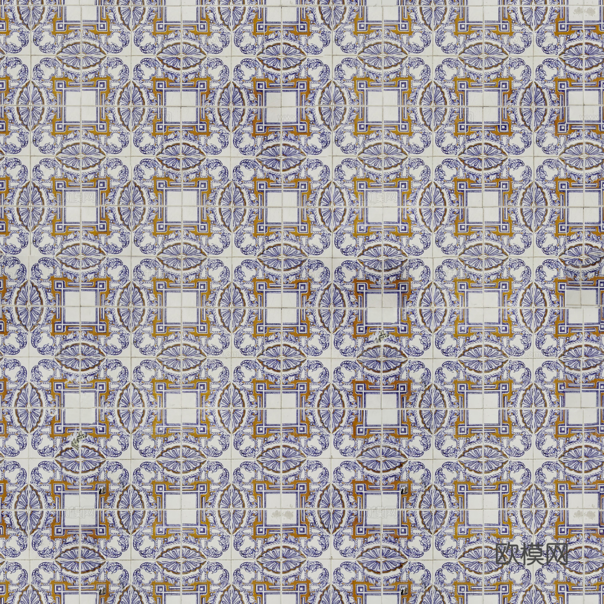 复古艺术几何图案瓷砖花砖50