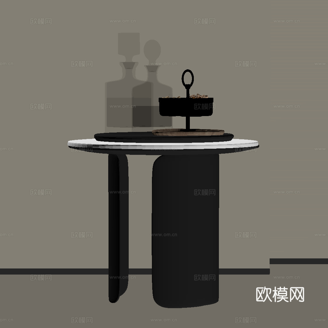 现代意式边几 圆几角几su模型