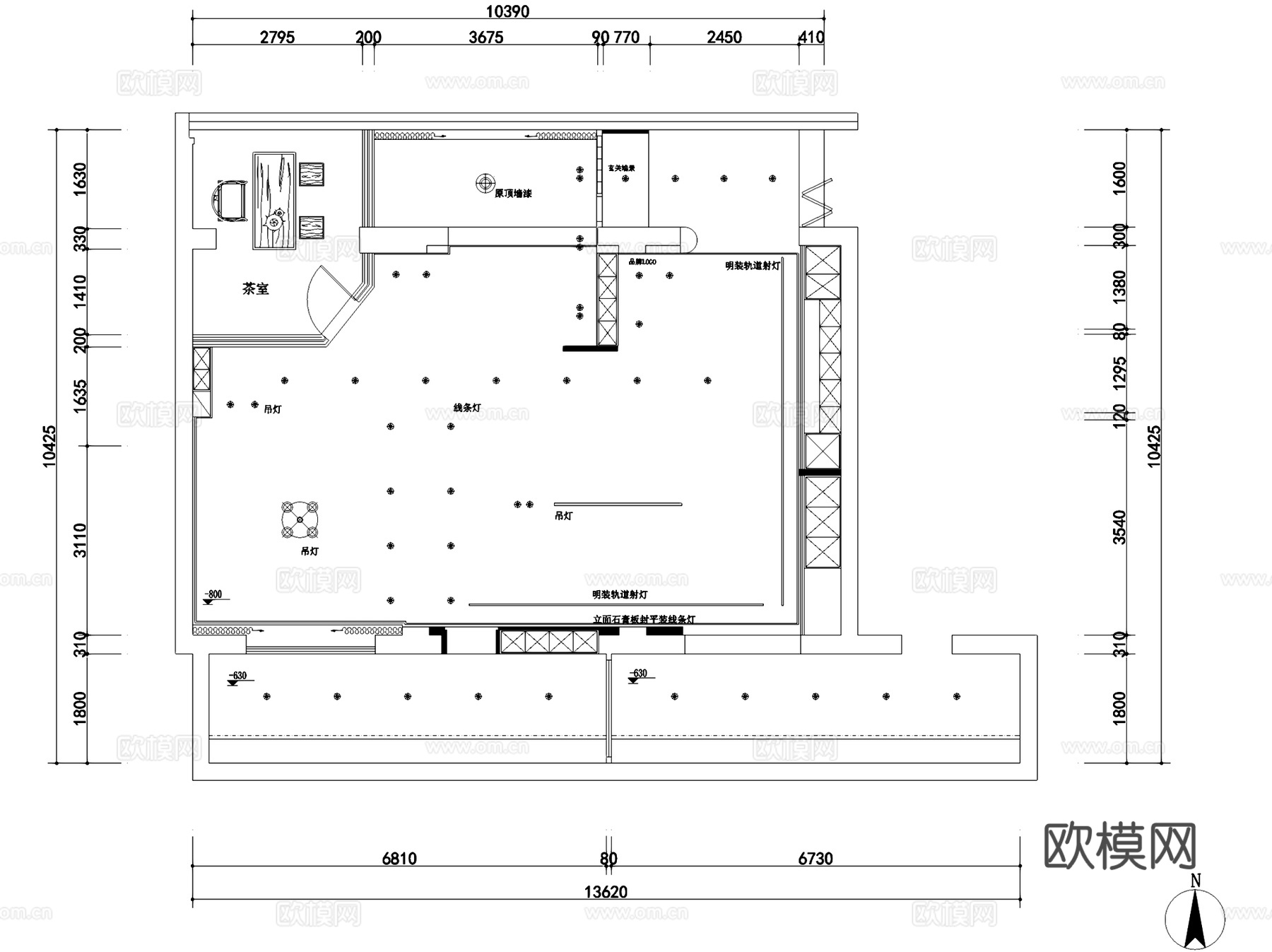 骄梦全屋整装私人定制展厅室内工装CAD施工图cad施工图