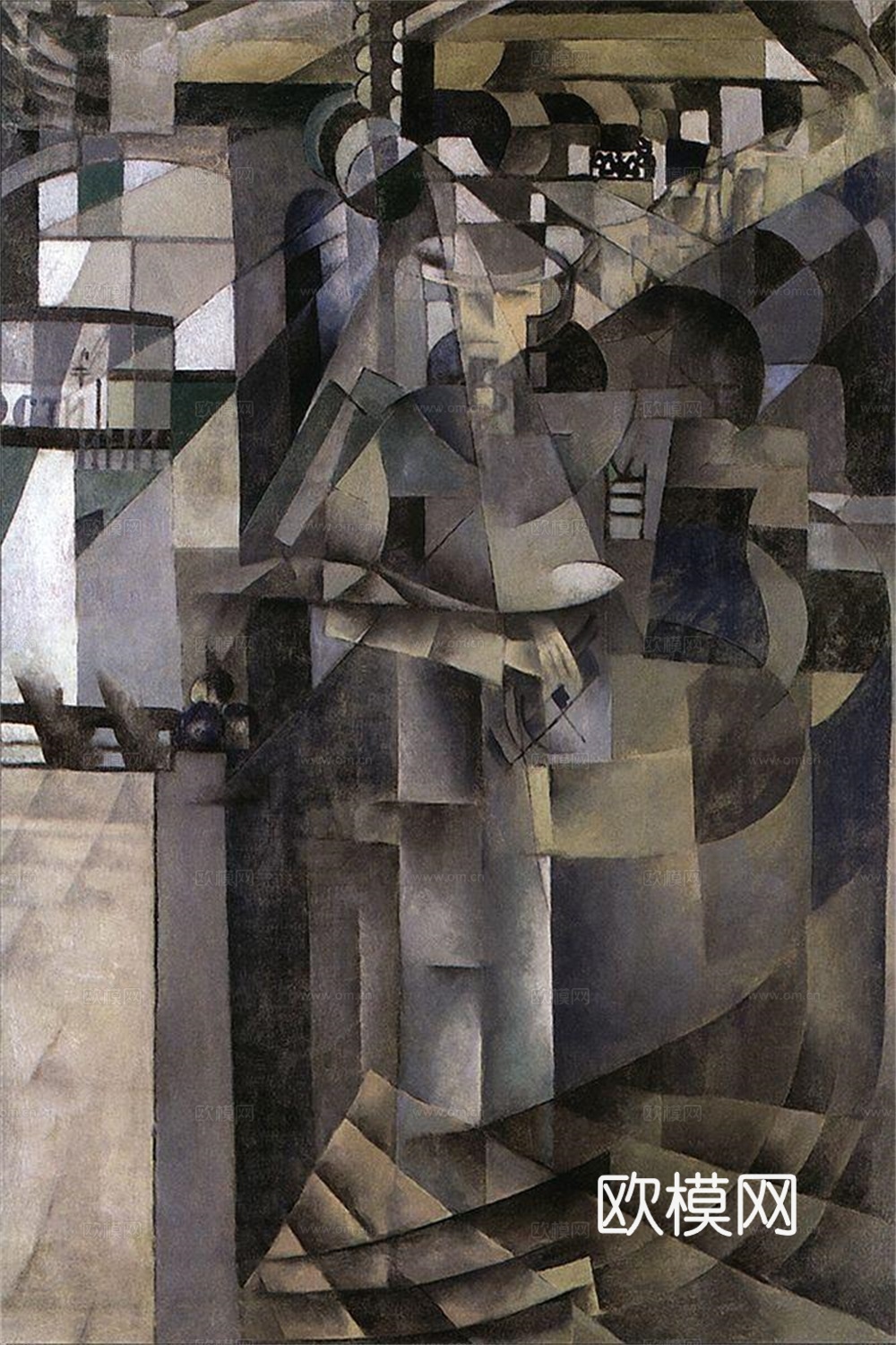 马列维奇抽象画，几何抽象装饰画91