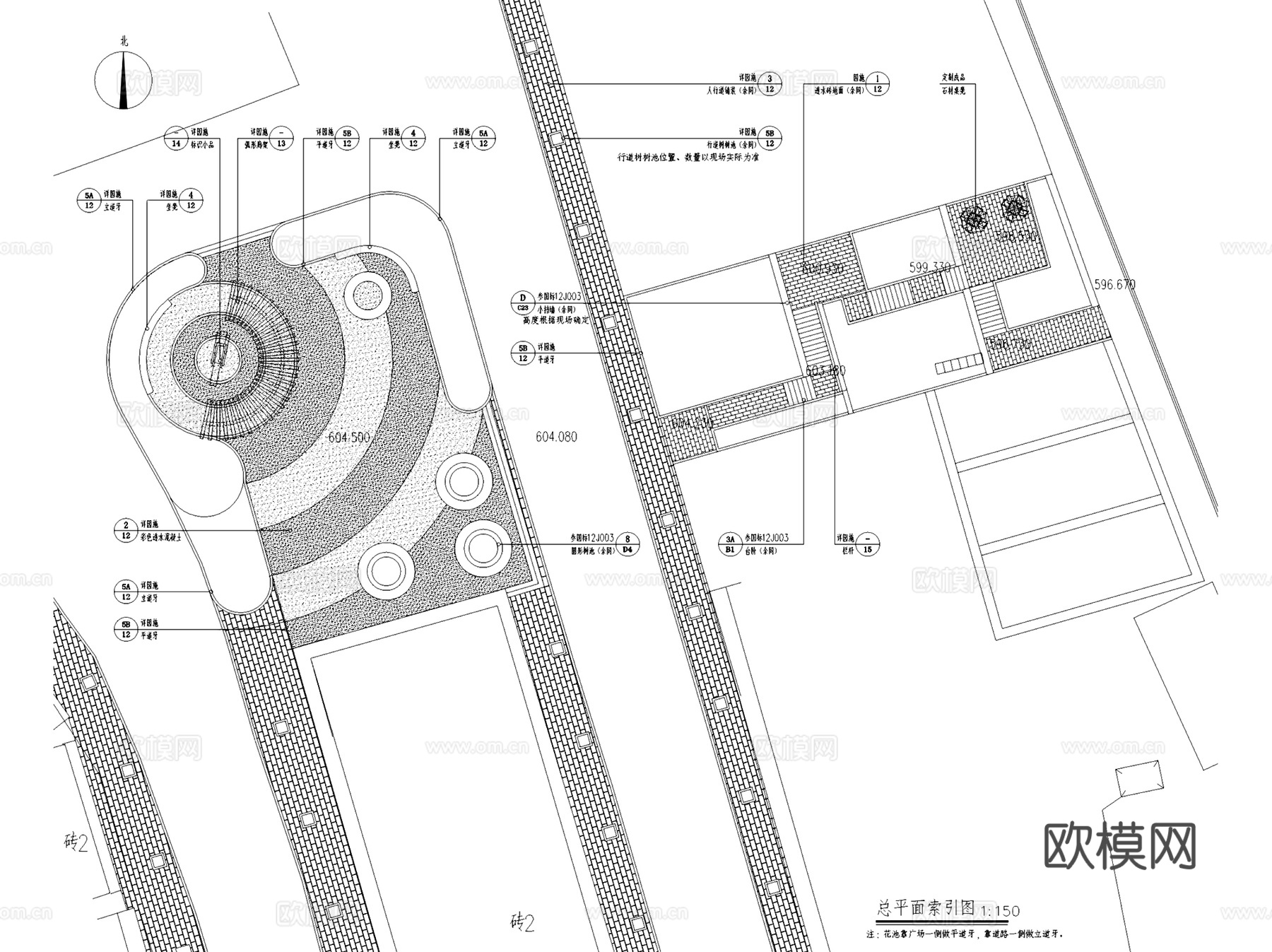 金洞乡移民安置点环境乡村社区广场景观CAD施工图cad施工图