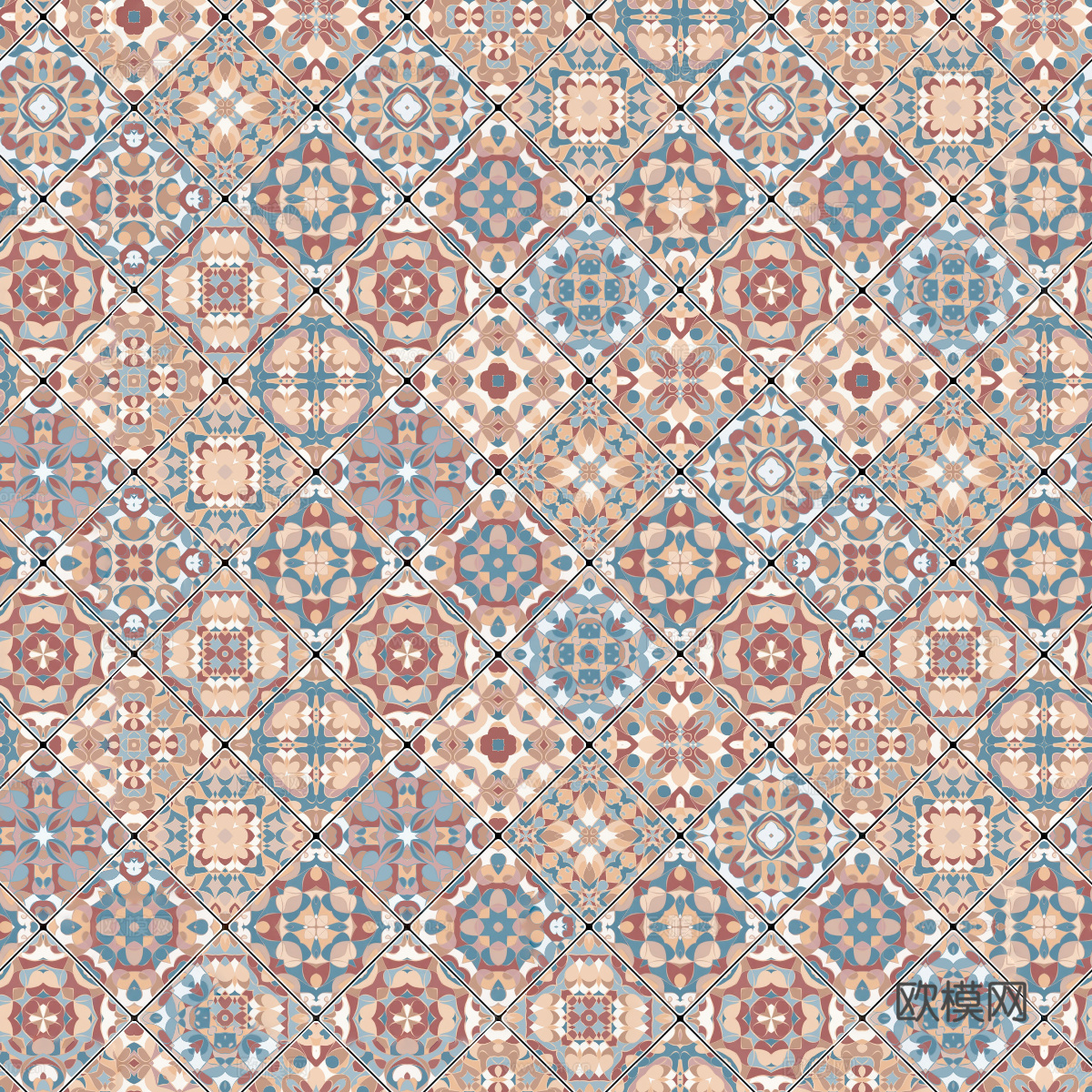复古艺术几何图案瓷砖花砖10