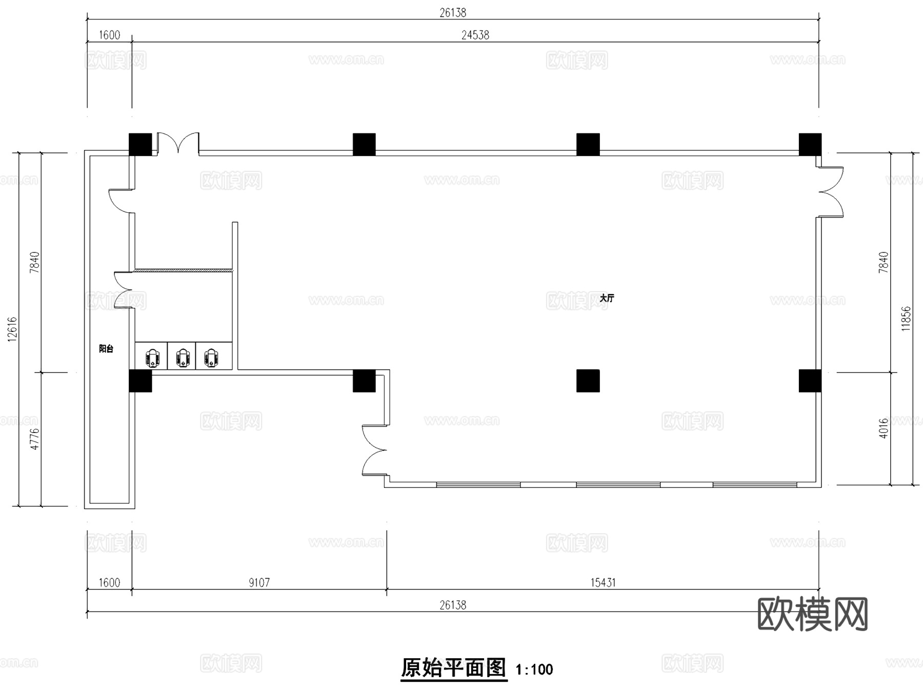 221健身房室内工装平面系统图CAD施工图cad施工图