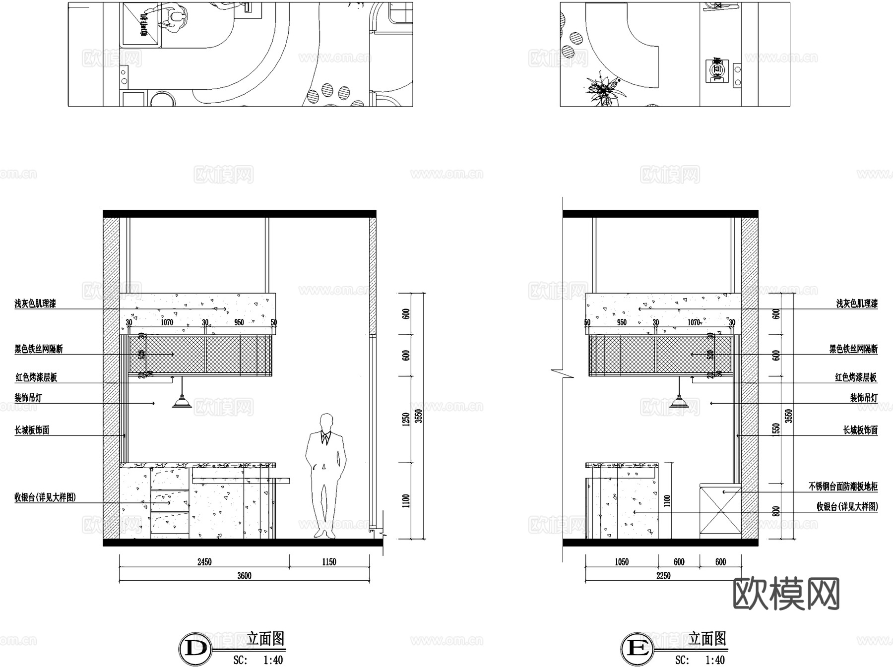 糖塞纳猫咖宠物店室内工装CAD施工图cad施工图