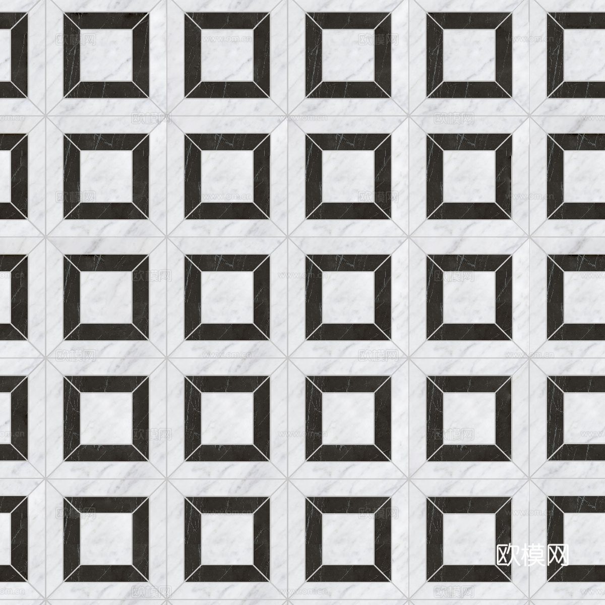 大理石几何拼花图案铺装9