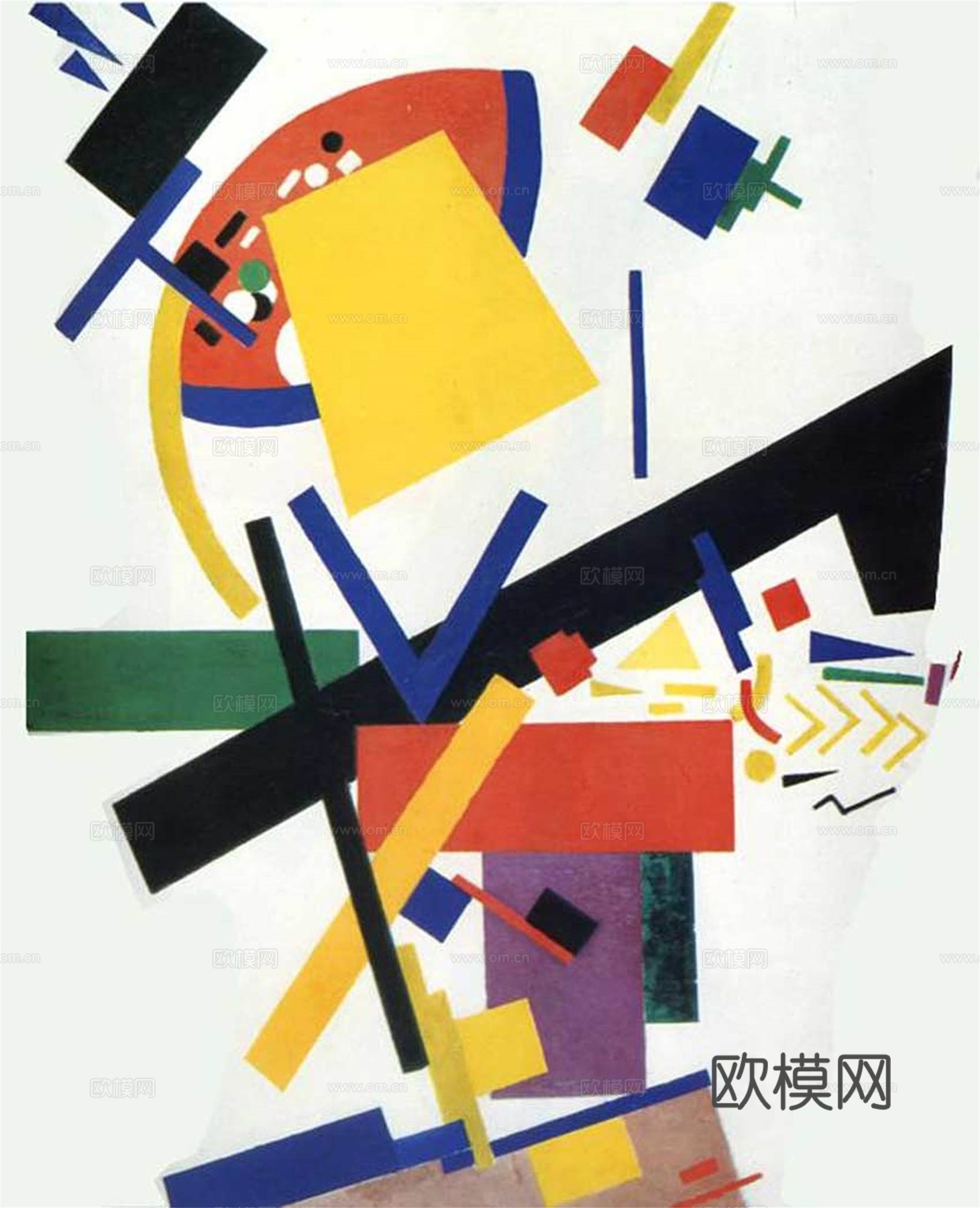 马列维奇抽象画，几何抽象装饰画44