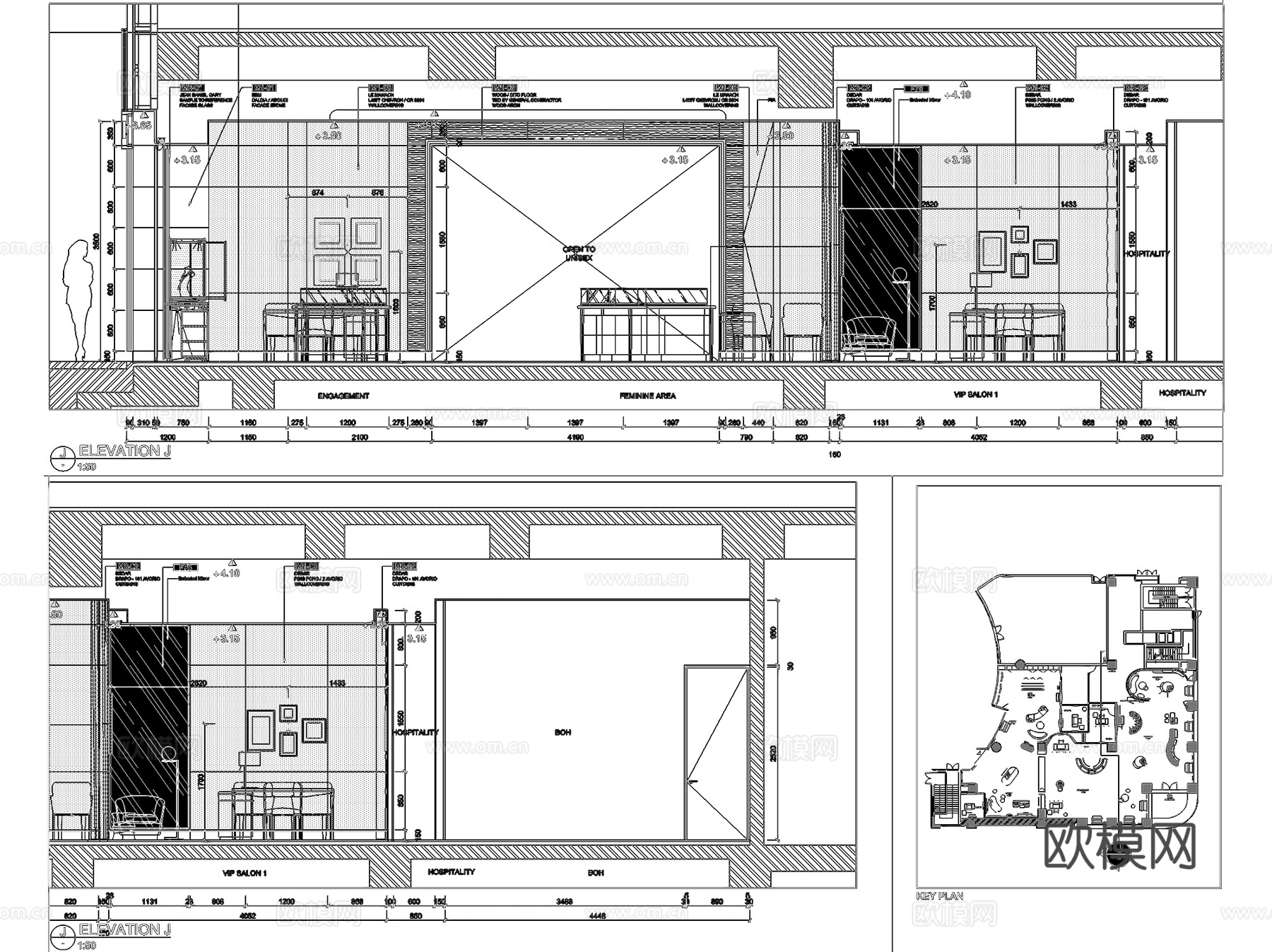上海Cartier珠宝店室内工装CAD施工图cad施工图