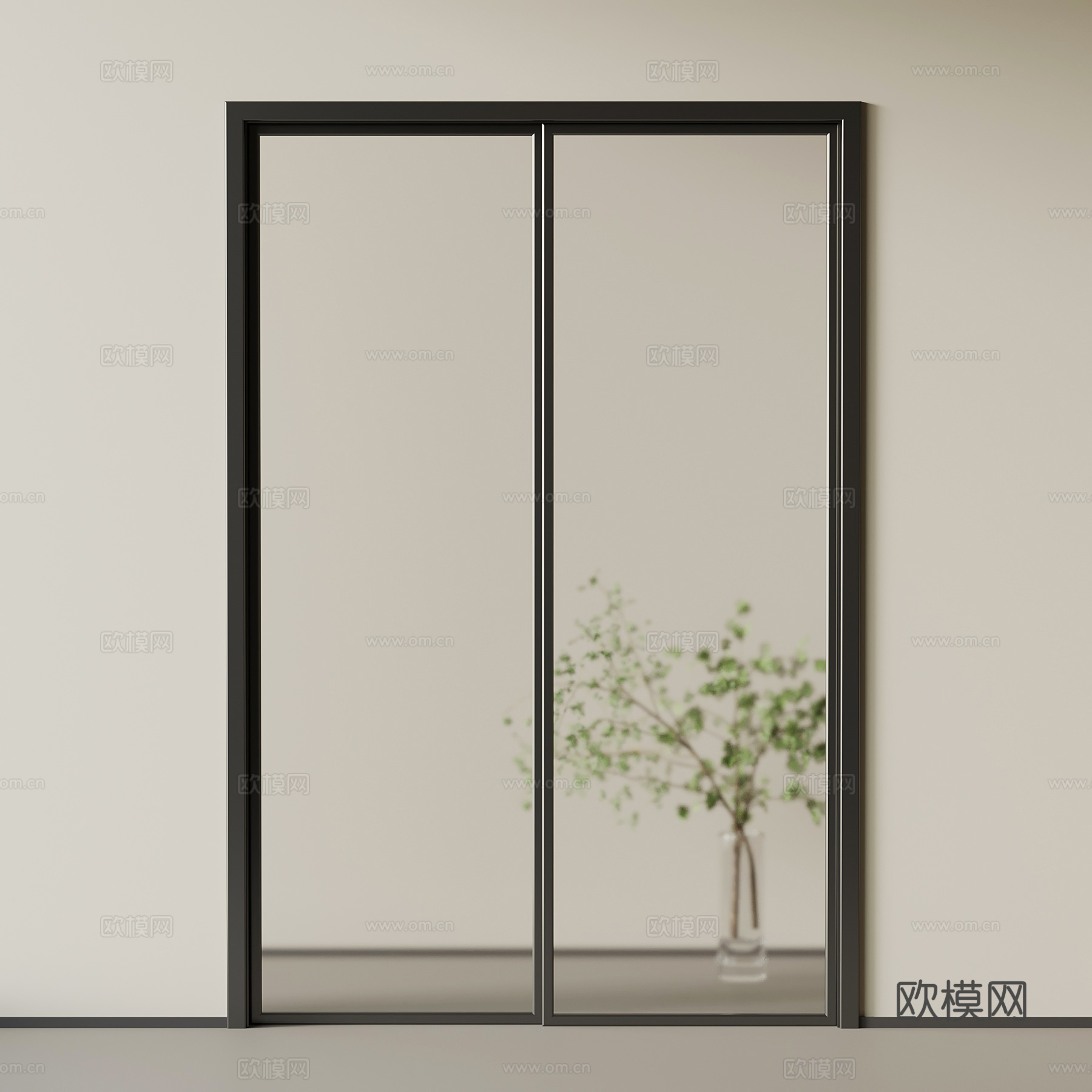 现代推拉门su模型