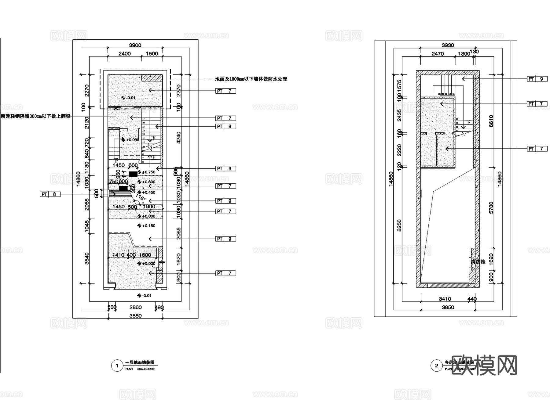 IP宠物店室内工装平面系统图CAD施工图cad施工图
